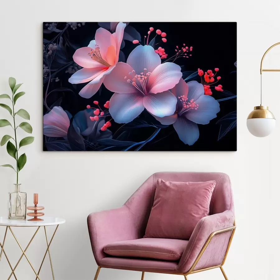 carta da parati Gigli con imitazione di vernice al neon nr. s41857