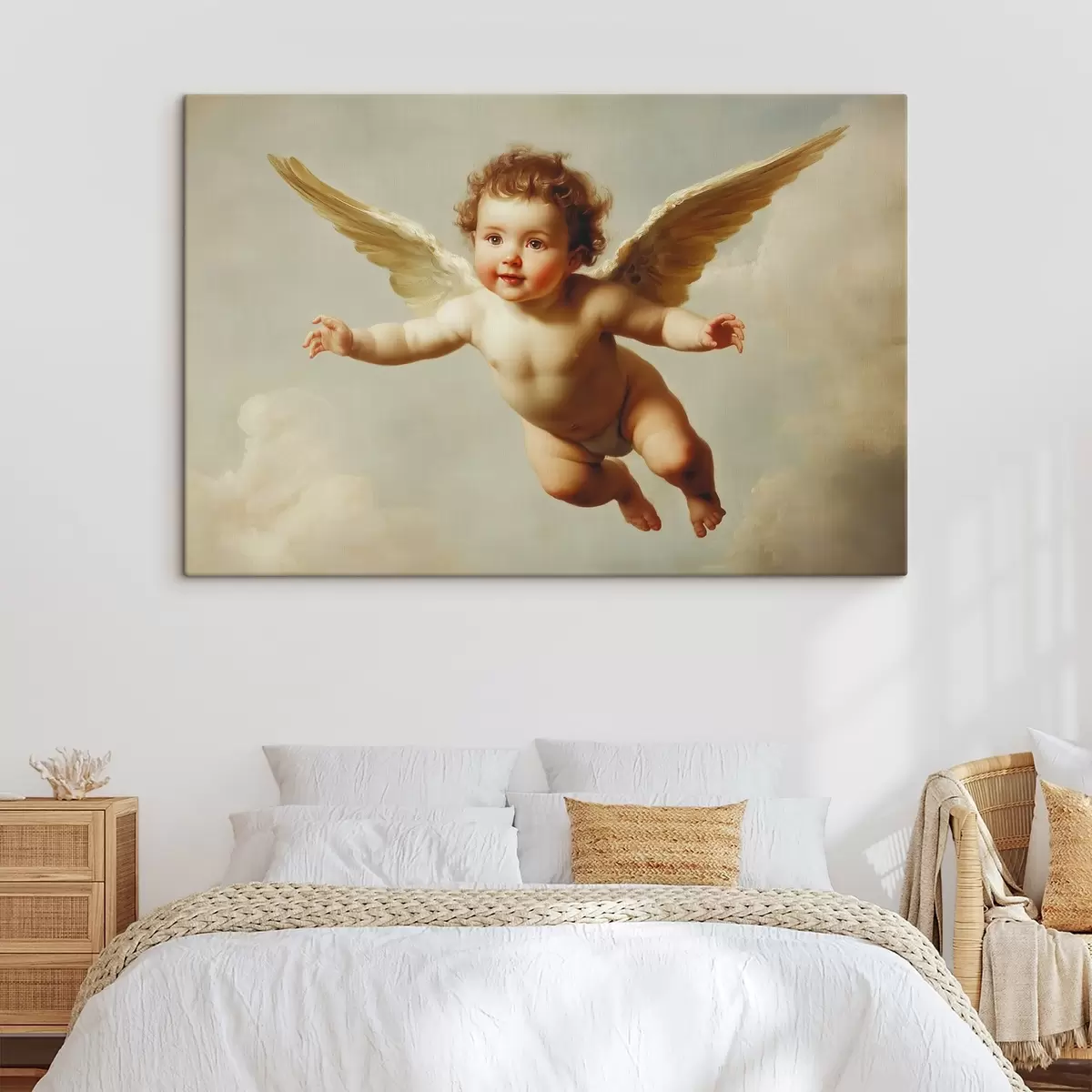 carta da parati Bambino angelico che vola in aria nello stile della pittura nr. s41876