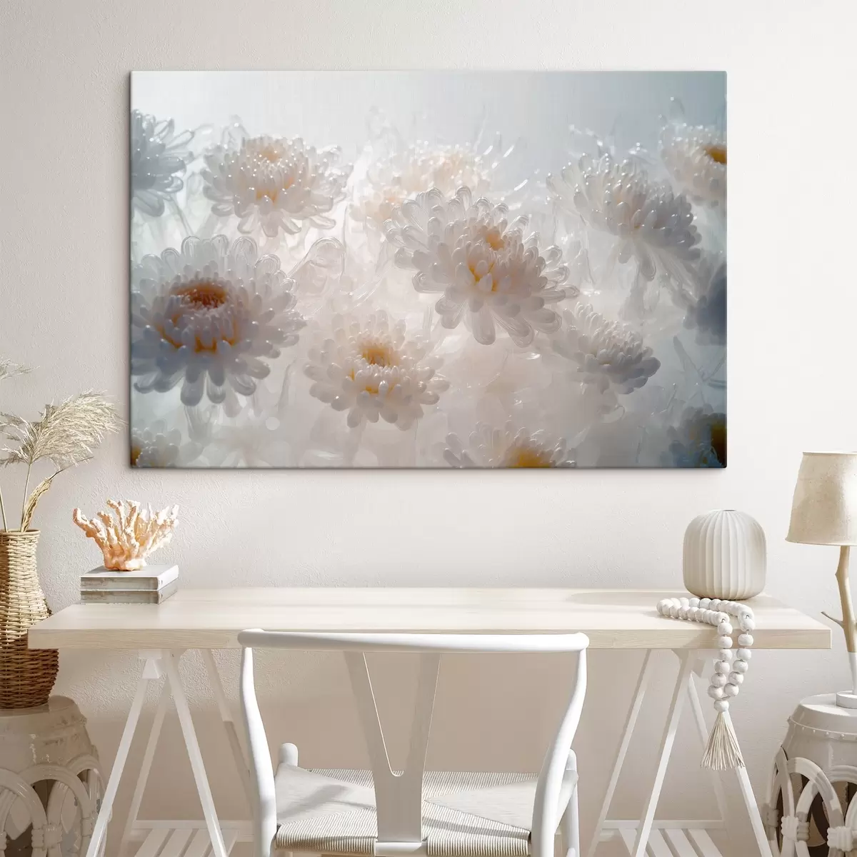 carta da parati Crisantemi bianchi nr. s41879