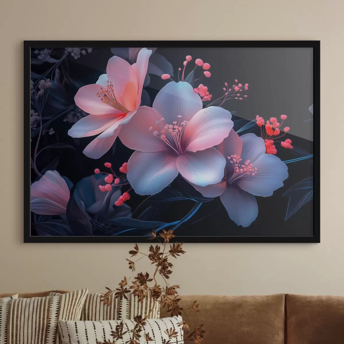 Poster Gigli con imitazione di vernice al neon f41857