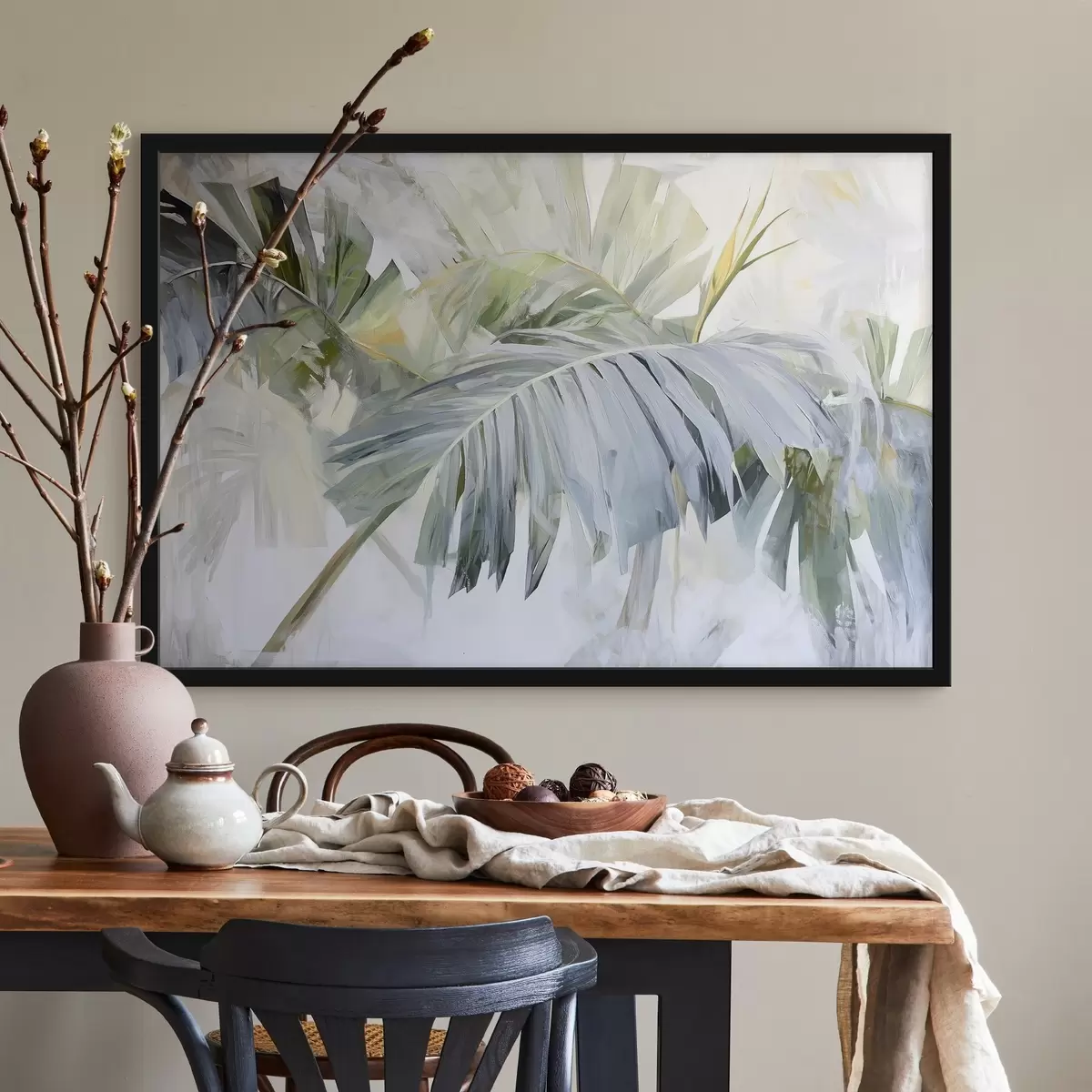 Poster Grandi foglie tropicali nello stile della pittura f41866