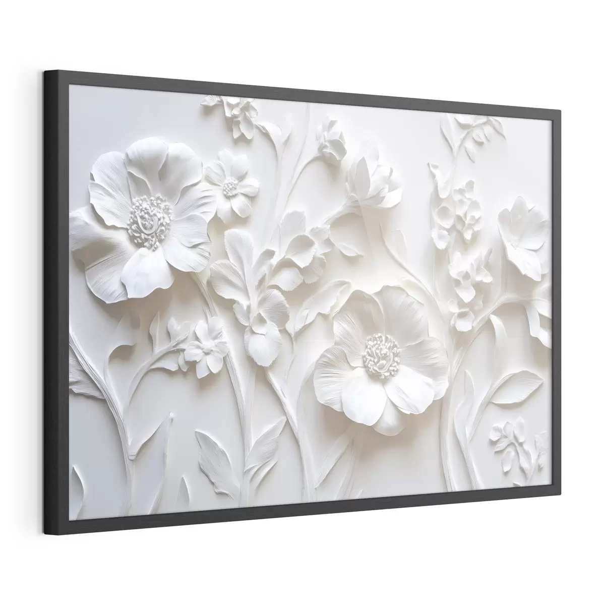 Poster Fiori di stucco bianco f41867