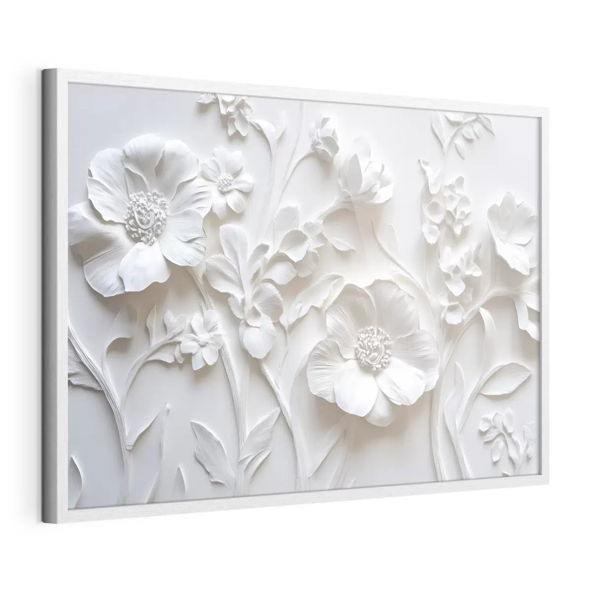 Poster Fiori di stucco bianco f41867