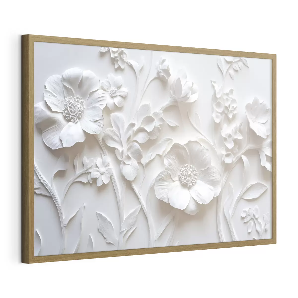 Poster Fiori di stucco bianco f41867