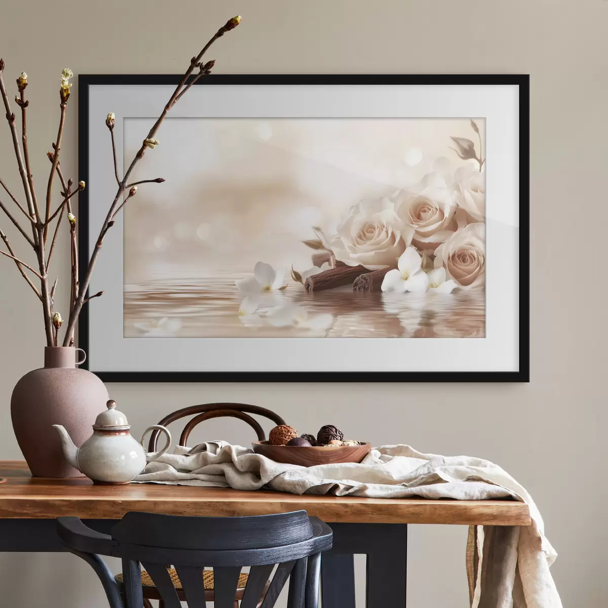 Poster Delicate rose beige in riva al mare f41877