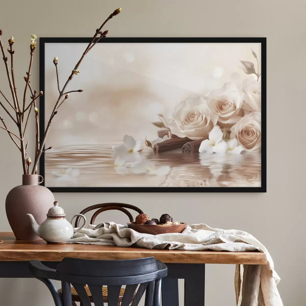 Poster Delicate rose beige in riva al mare f41877