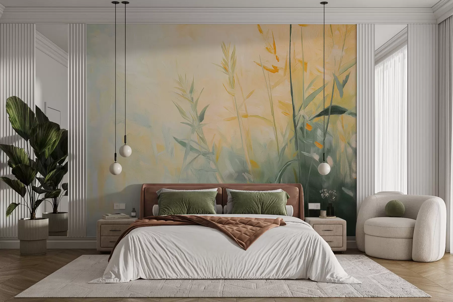 Carta da parati nature Canna astratta nello stile della pittura acrilica 