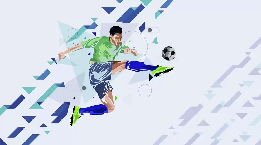 carta da parati il giocatore di calcio che calcia il pallone nr. w02401