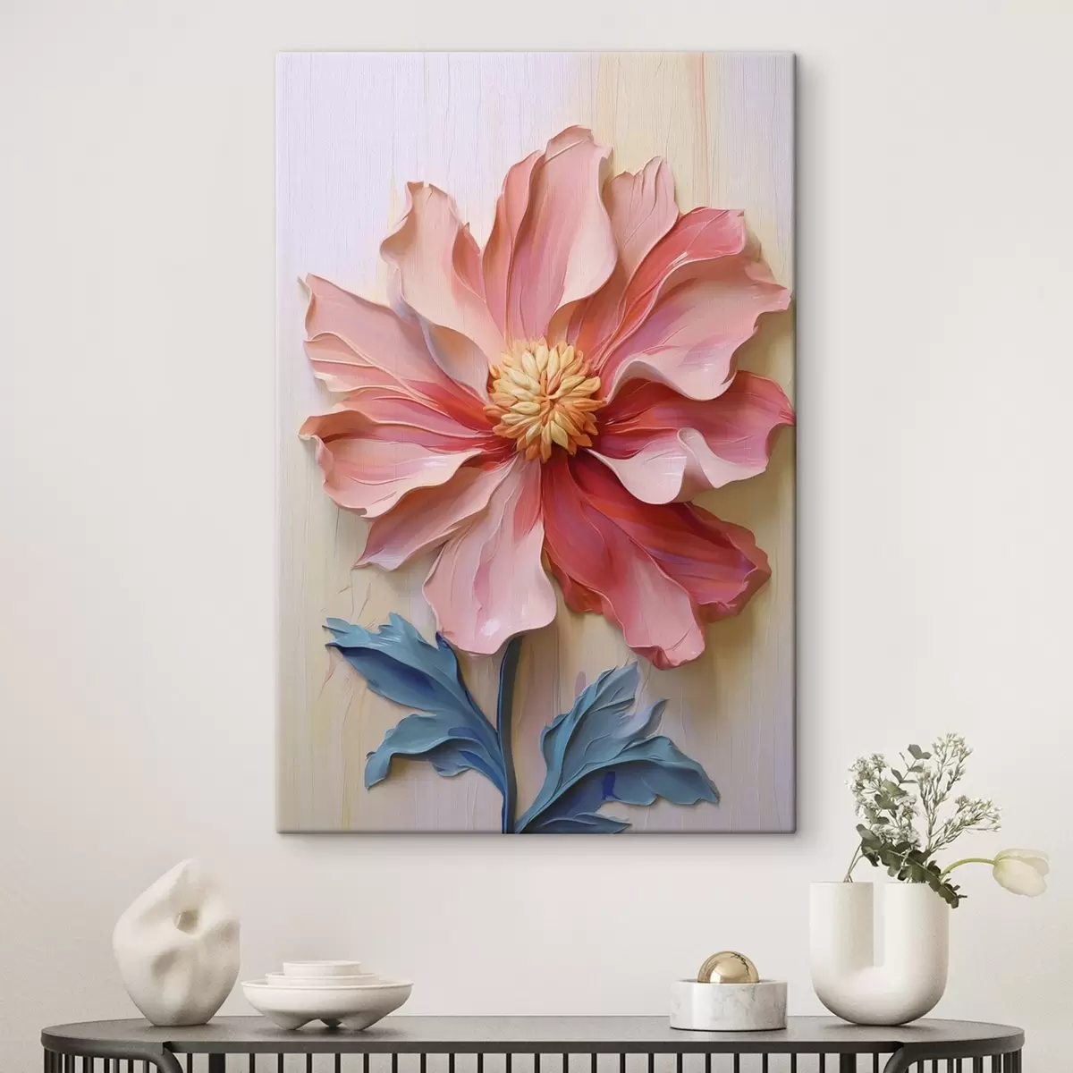 carta da parati Tratti di pittura a imitazione di fiori rosa nr. s41941