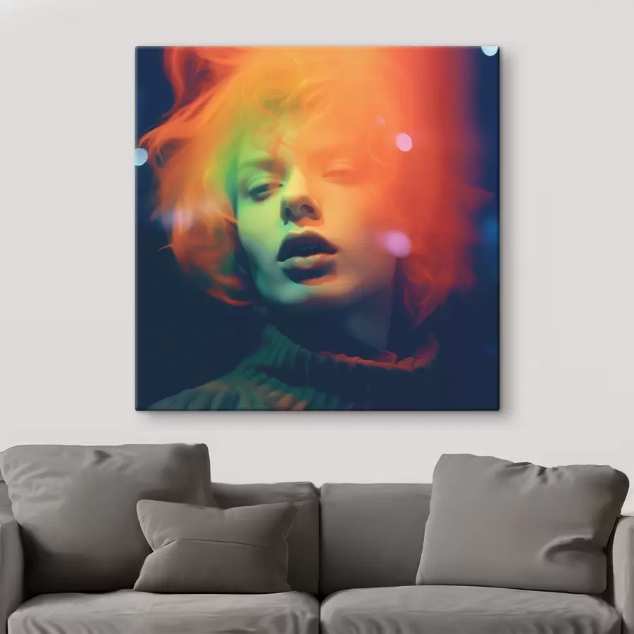 carta da parati Ritratto luminoso e colorato su sfondo scuro nr. s41942