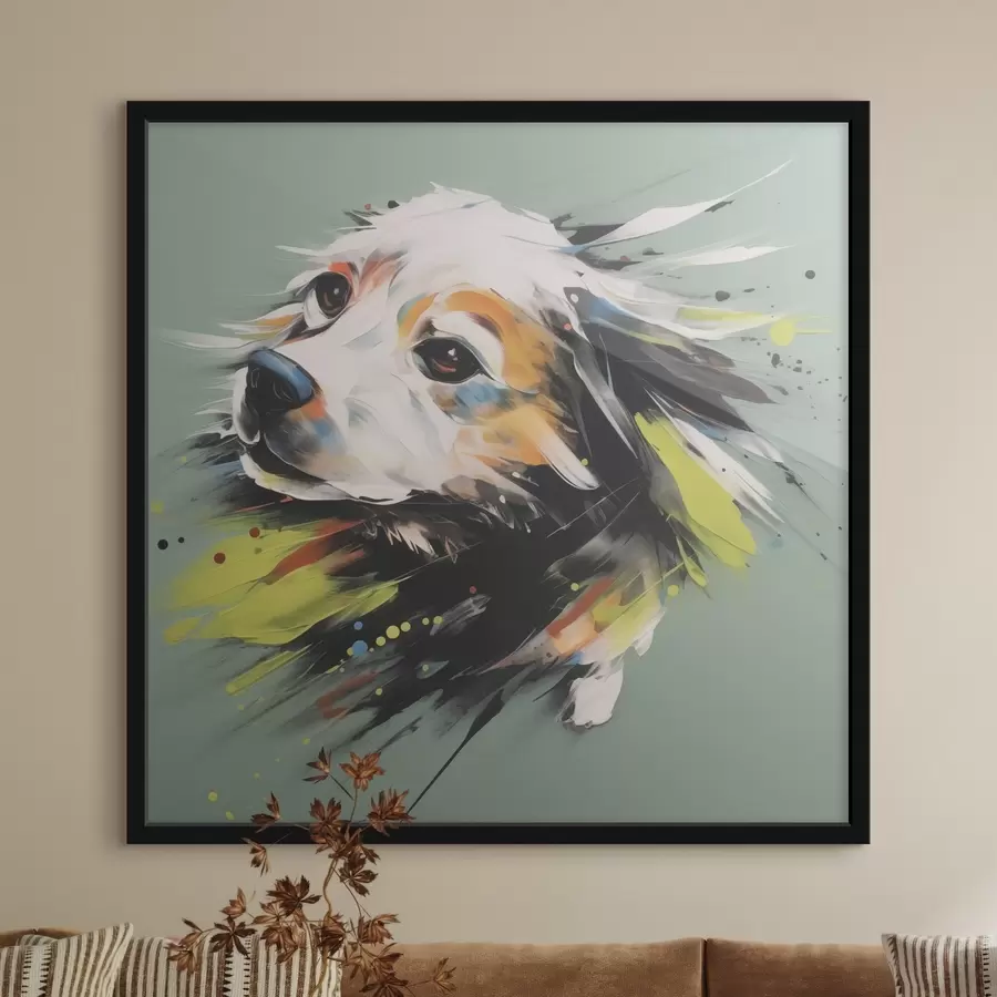 carta da parati Cane pittura astratta smitazione nr. f41937