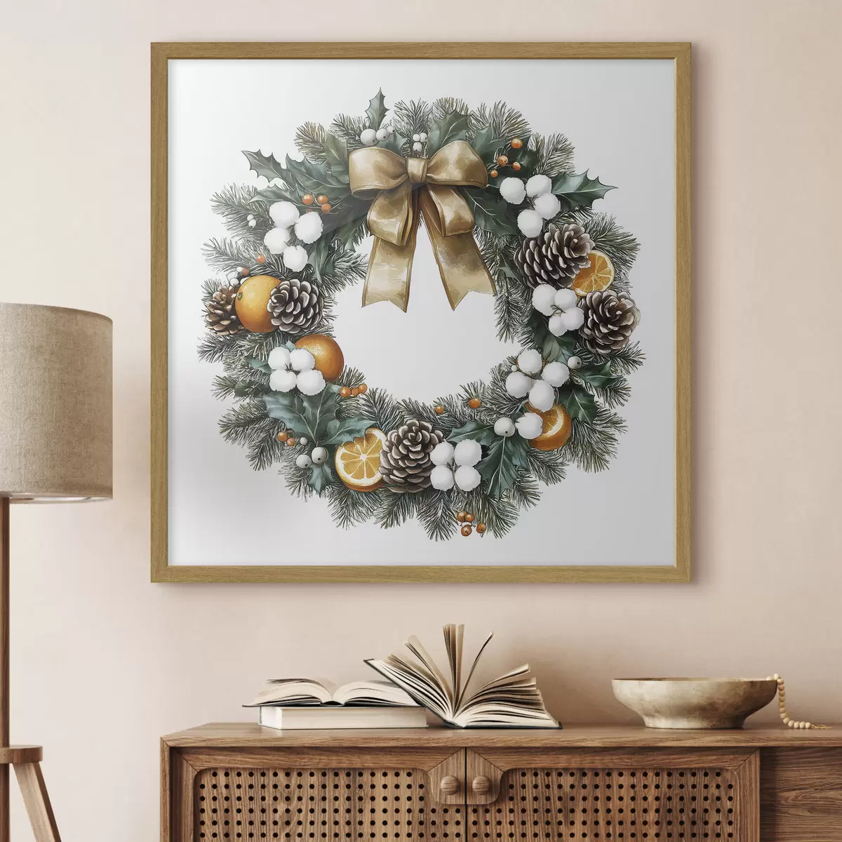 Poster Ghirlanda di un Natale caldo f41962