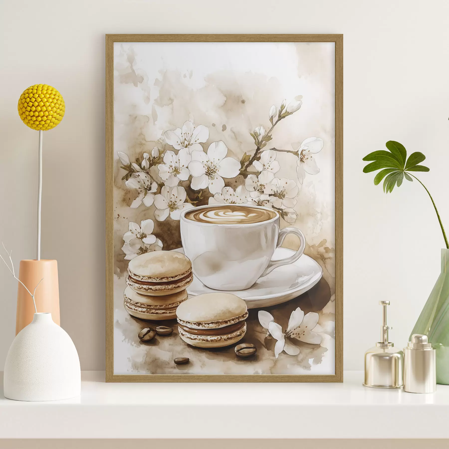 carta da parati Caffè e macarons nr. f41965