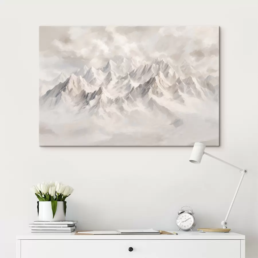 carta da parati Montagne bianche e innevate nella nebbia nr. s40629