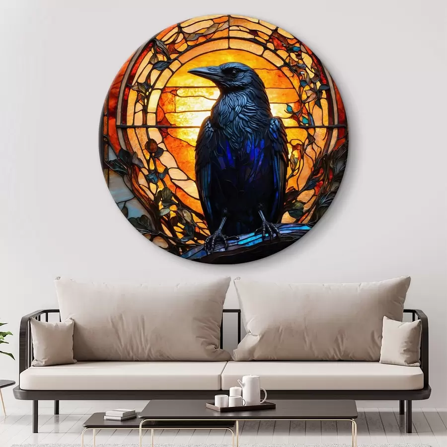 carta da parati Un corvo su un ramo nr. r38591