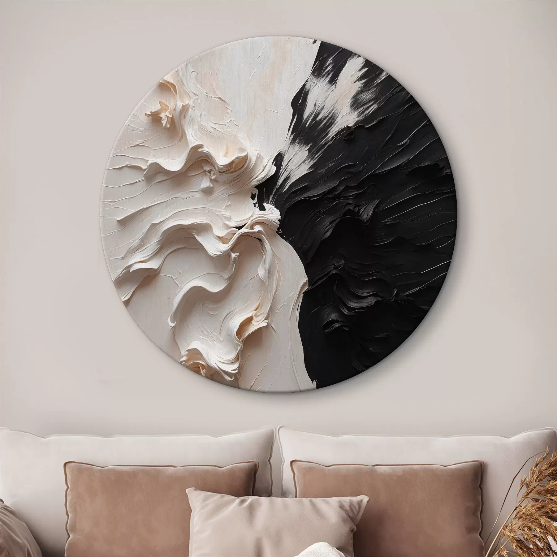 carta da parati Pittura a olio astratta nei colori bianco e nero nr. r38300