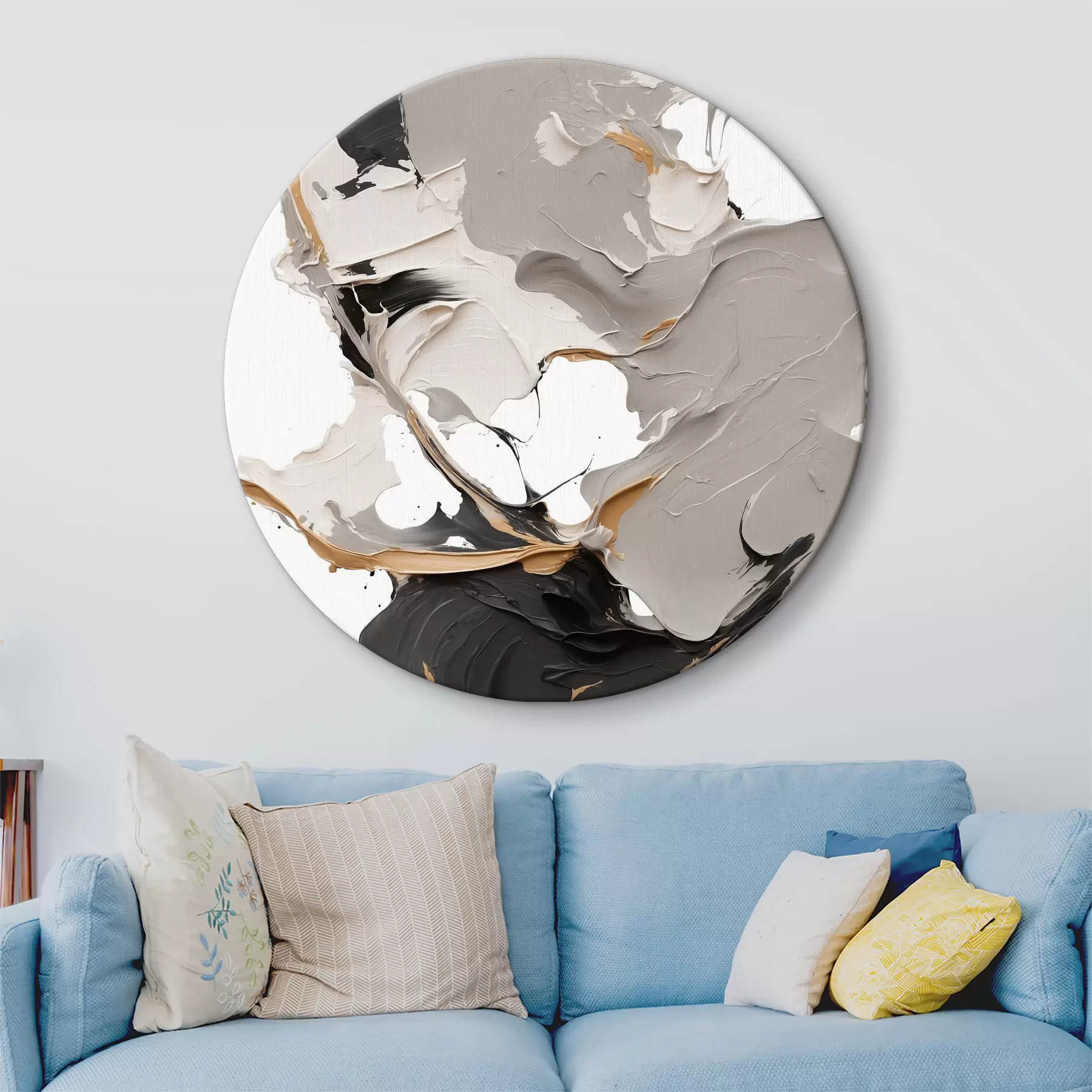 carta da parati Quadro astratto nei colori bianco e grigio nr. r38855