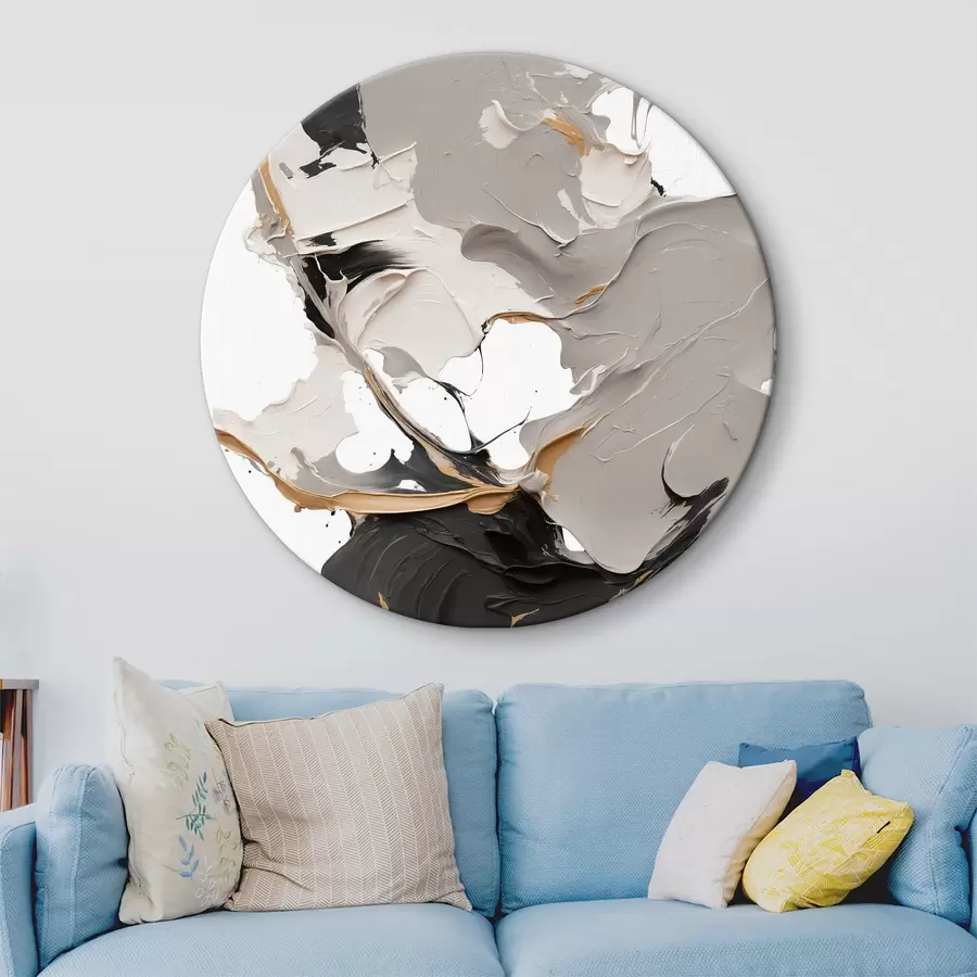 carta da parati Quadro astratto nei colori bianco e grigio nr. r38855