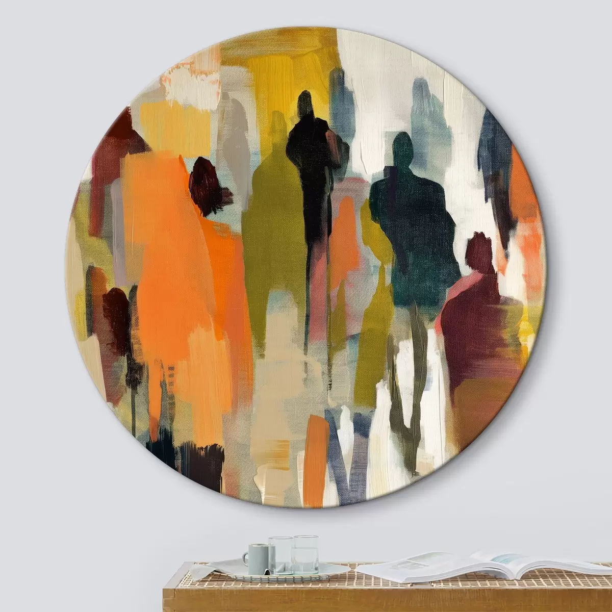 Quadri rotondi Persone astratte r39098