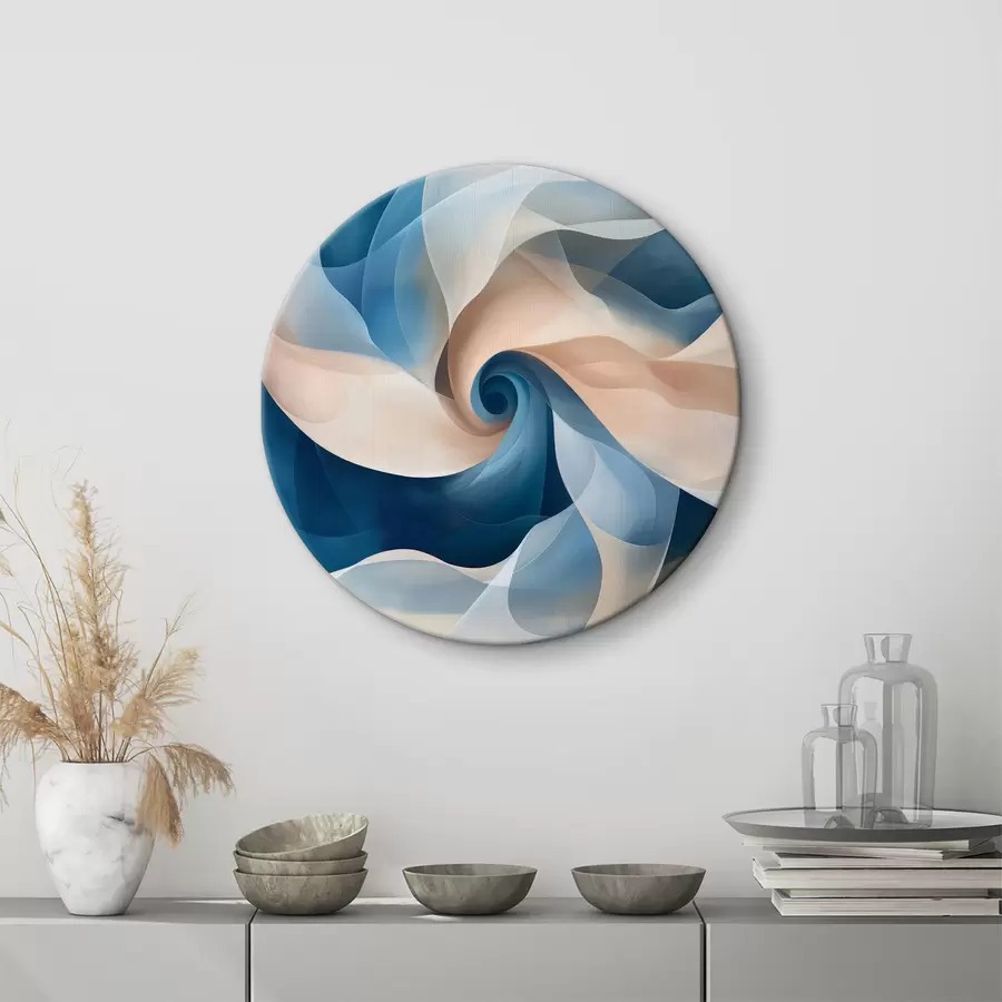 carta da parati vortice astratto beige-blu nr. r40249