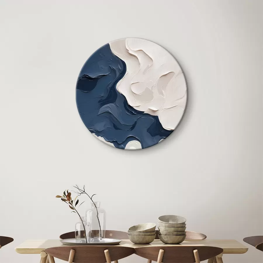 carta da parati Astrazione con colori ad olio bianchi e blu nr. r40058