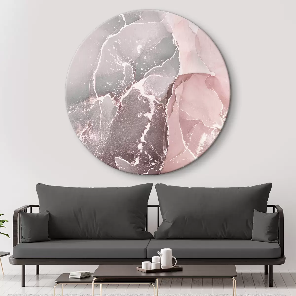 Quadri rotondi Pittura ad inchiostro ad alcool r36211