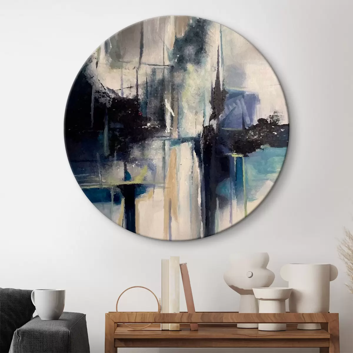 Quadri rotondi Pittura d'arte, pittura e nuvola r32445