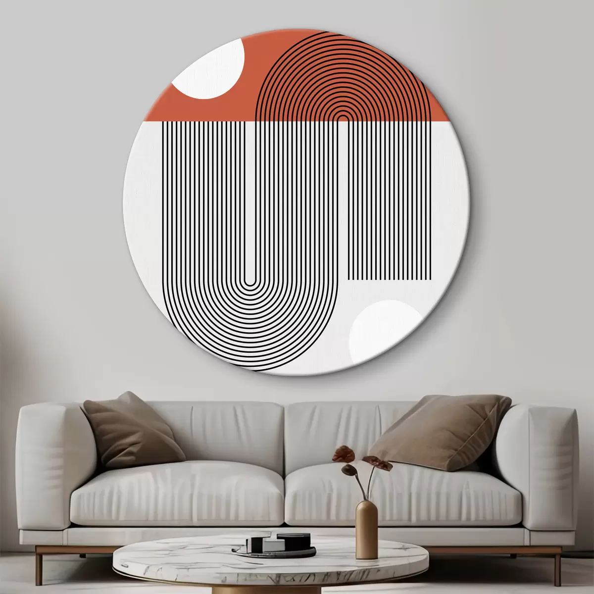 Quadri rotondi Astrazione geometrica Bauhaus r39273