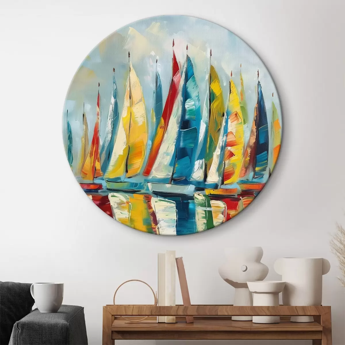 Quadri rotondi Barche r38626