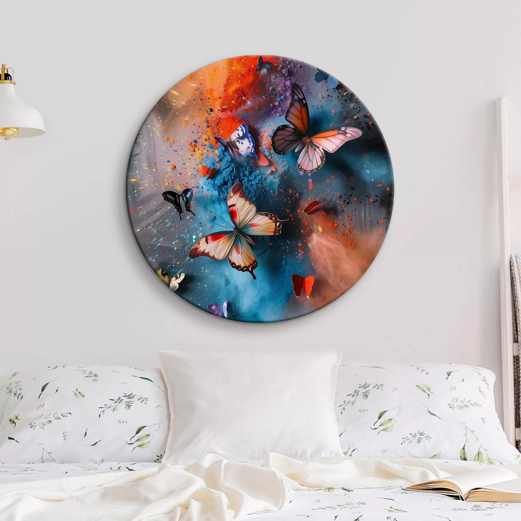 carta da parati Farfalle su uno sfondo di schizzi di vernice nr. r39803