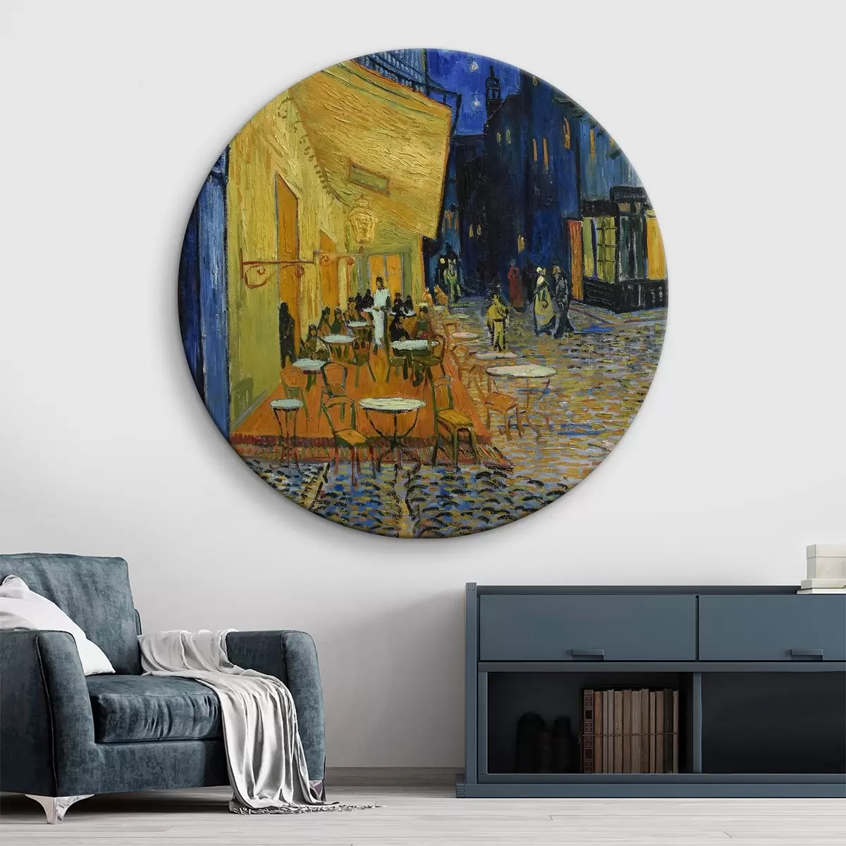 Quadri rotondi Terrazza del caffè di notte, Vincent van Gogh r12313