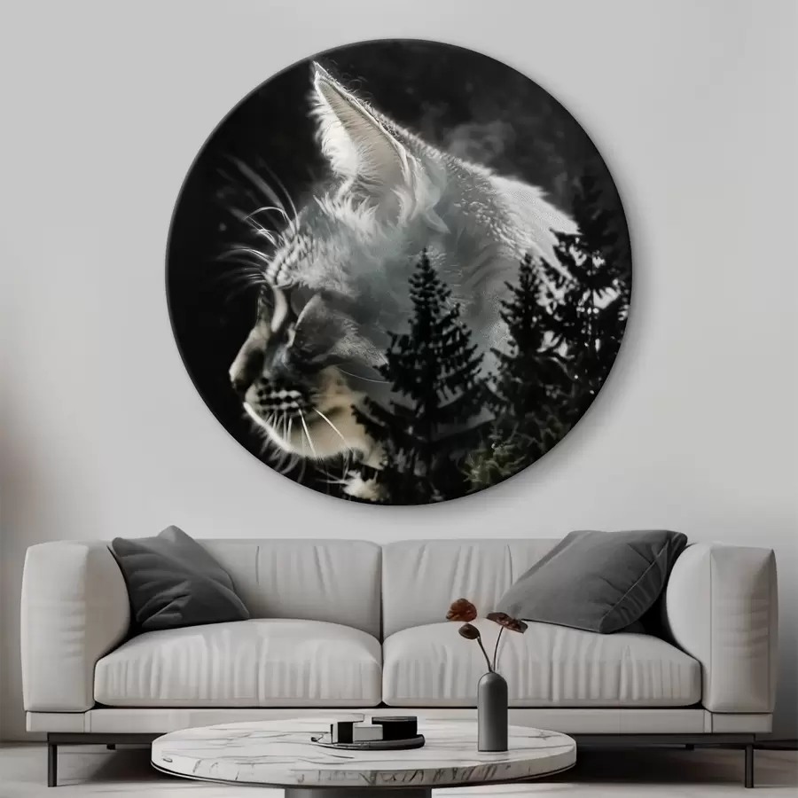 carta da parati Gatto con alberi di Natale nr. r39028