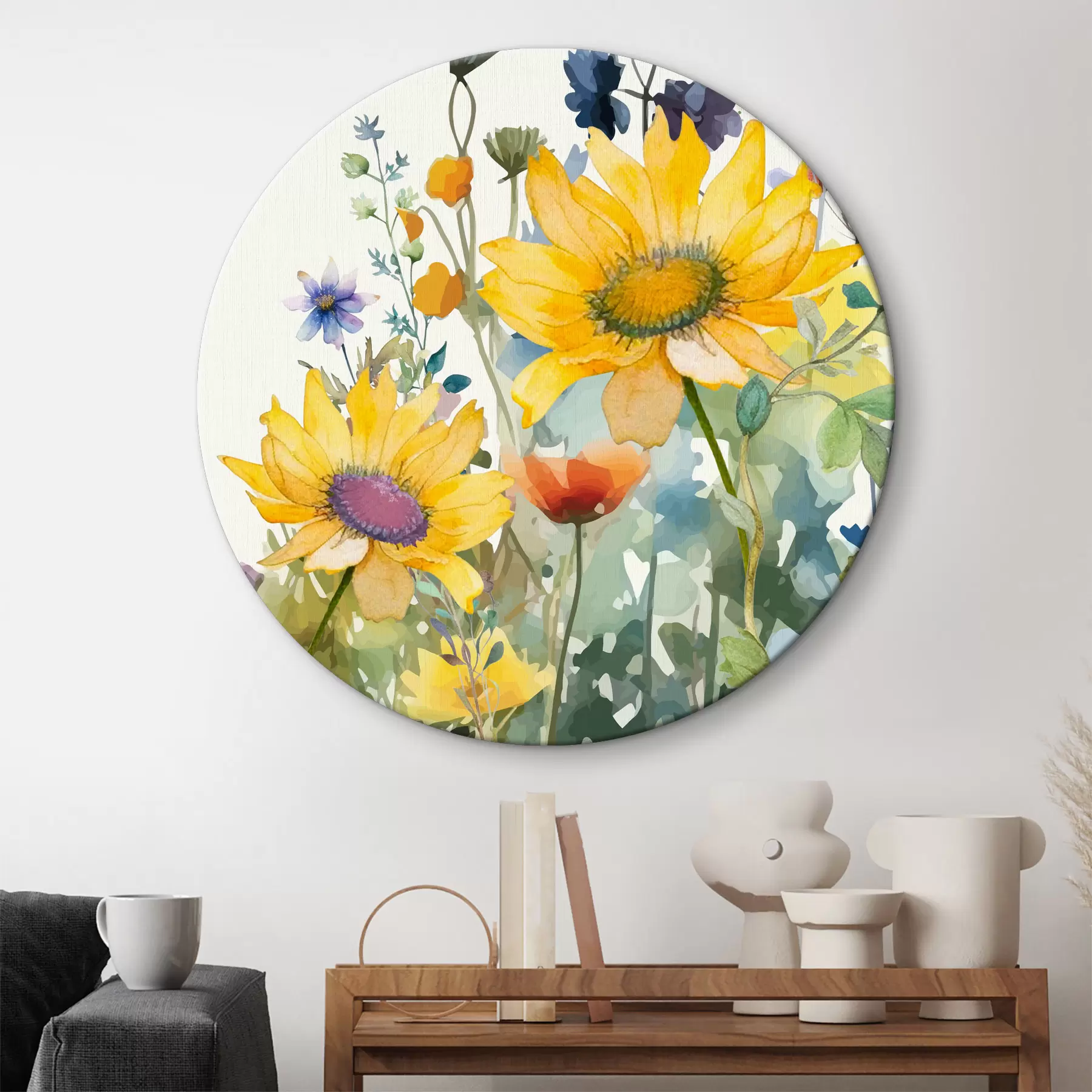 carta da parati Fiori di campo colorati ad acquerello nr. r39338