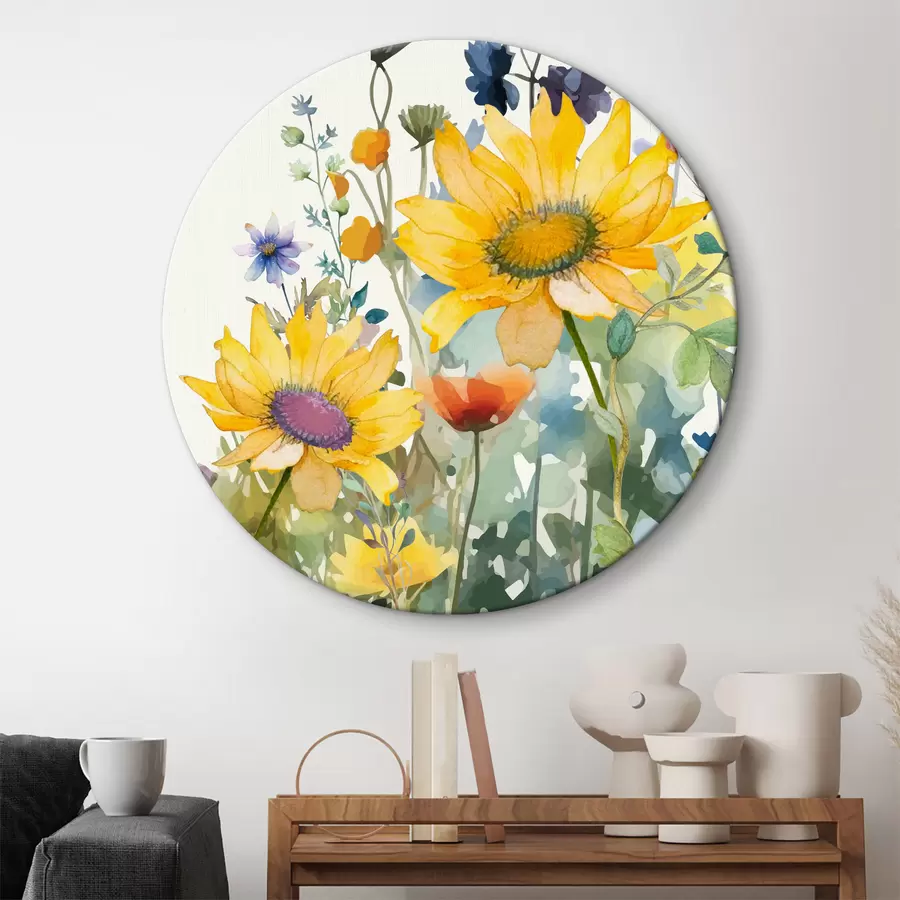 carta da parati Fiori di campo colorati ad acquerello nr. r39338