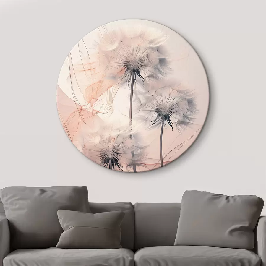 carta da parati Denti di leone delicati su uno sfondo astratto nr. r39199