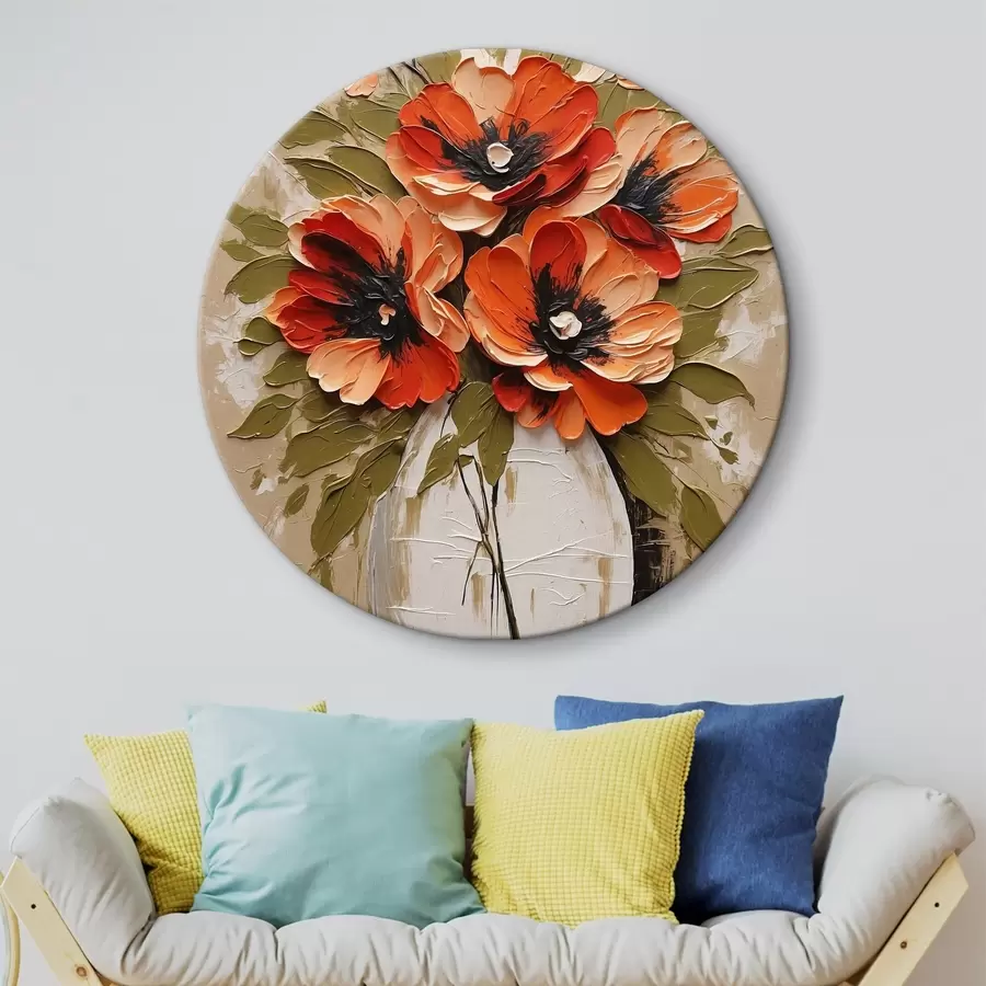 carta da parati Fiori in vaso bianco su sfondo rosa nr. r38176