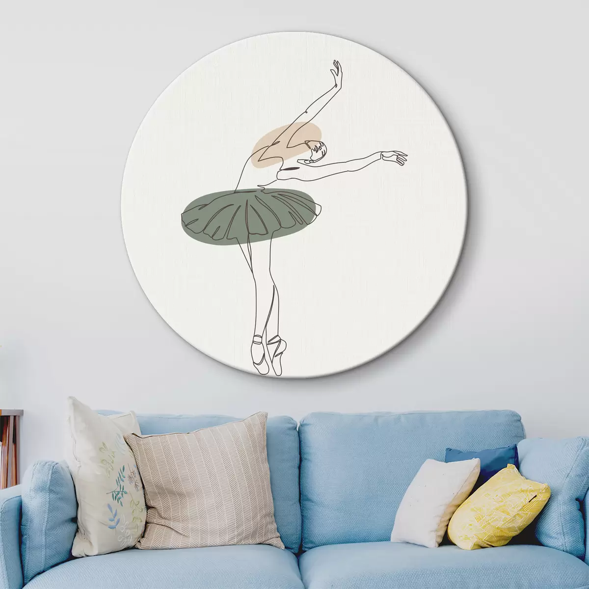 Quadri rotondi Linee minimaliste boho in stile ballerina per ragazza r38076