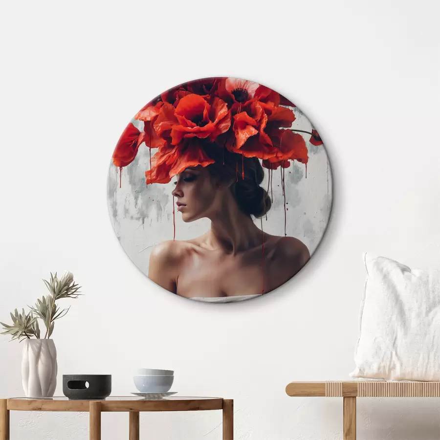 carta da parati Ragazza con i papaveri in testa nr. r40338