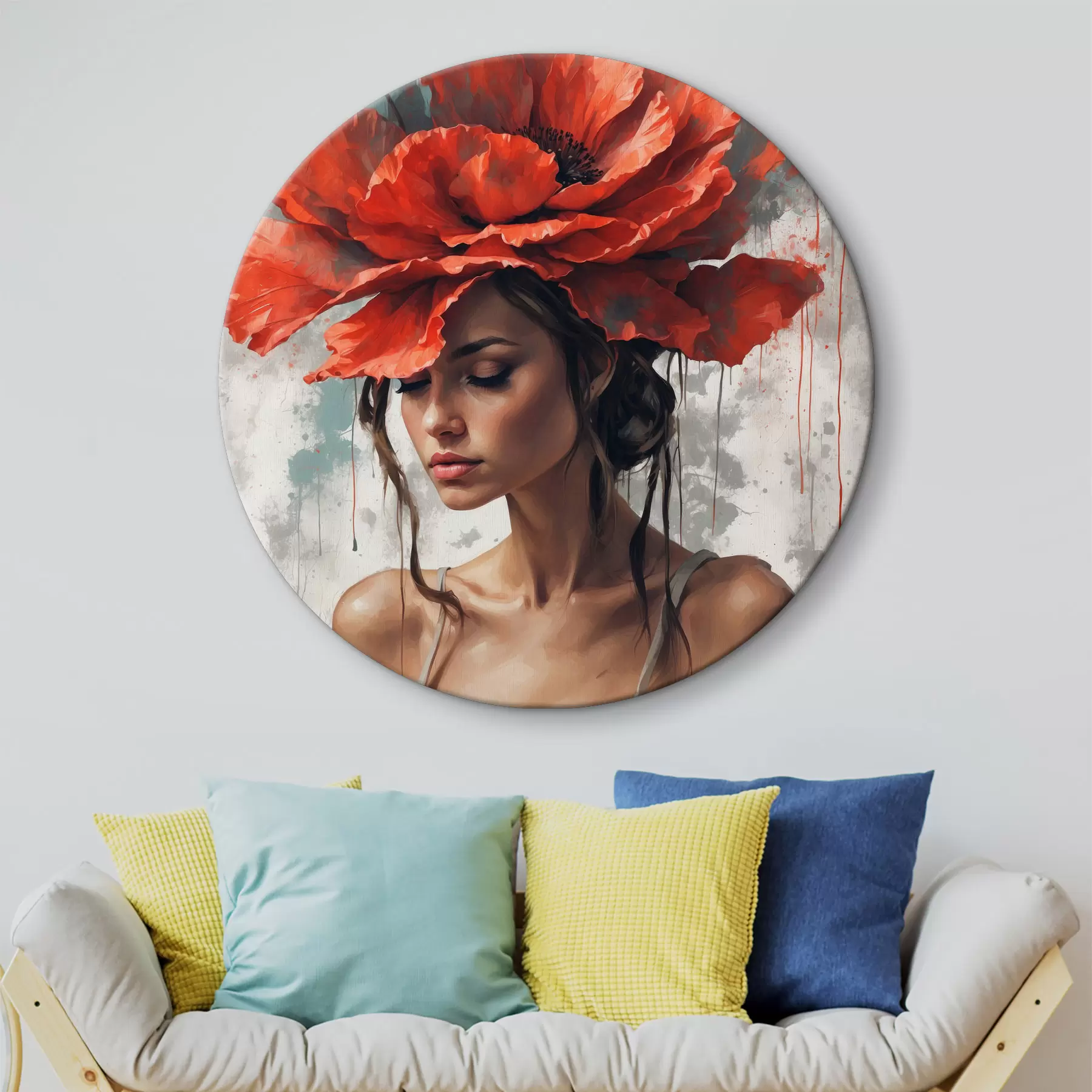 carta da parati Ragazza con papavero nr. r39171