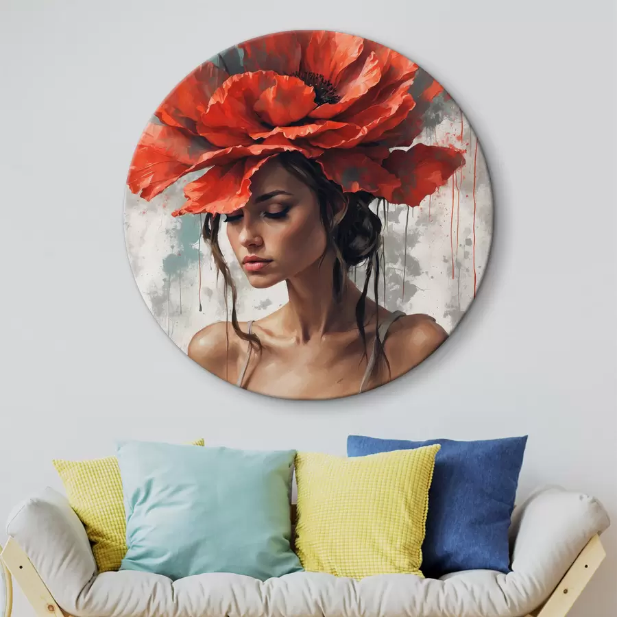 carta da parati Ragazza con papavero nr. r39171