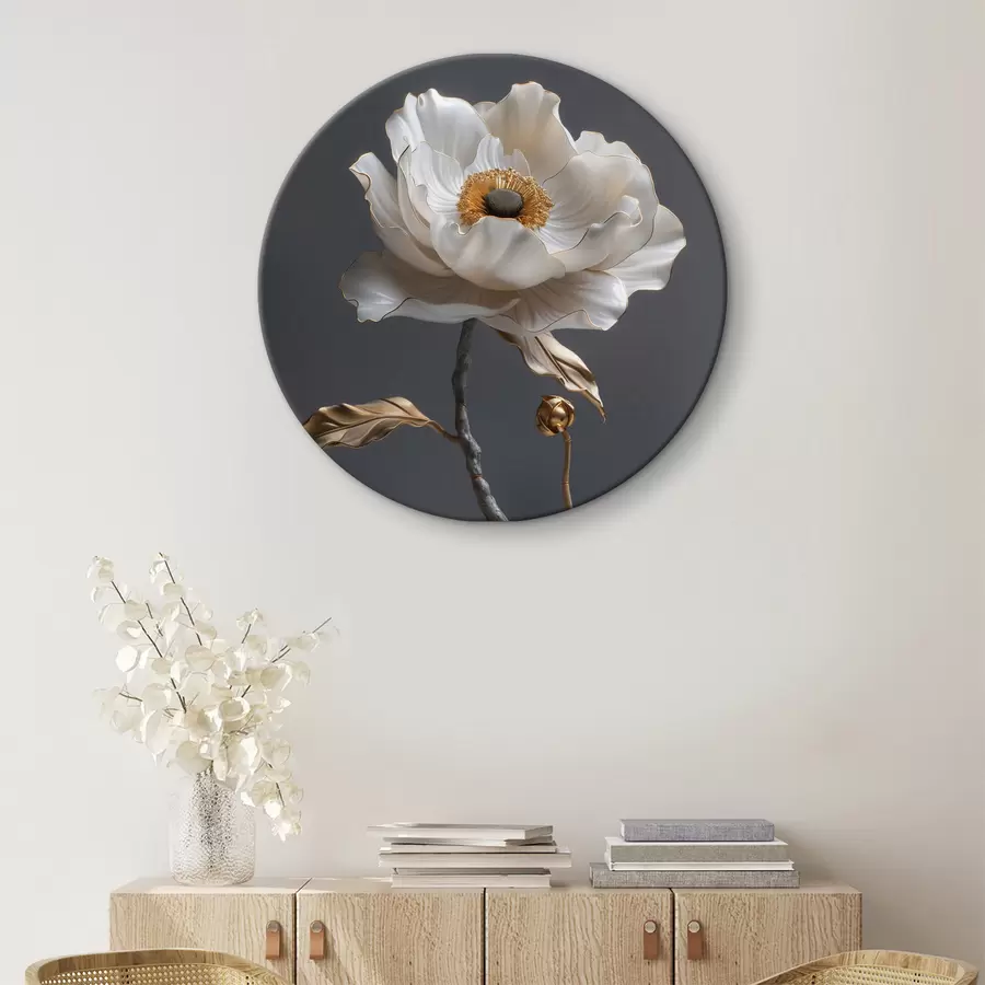 carta da parati Grazioso loto bianco che fiorisce dalla pietra nr. r39765