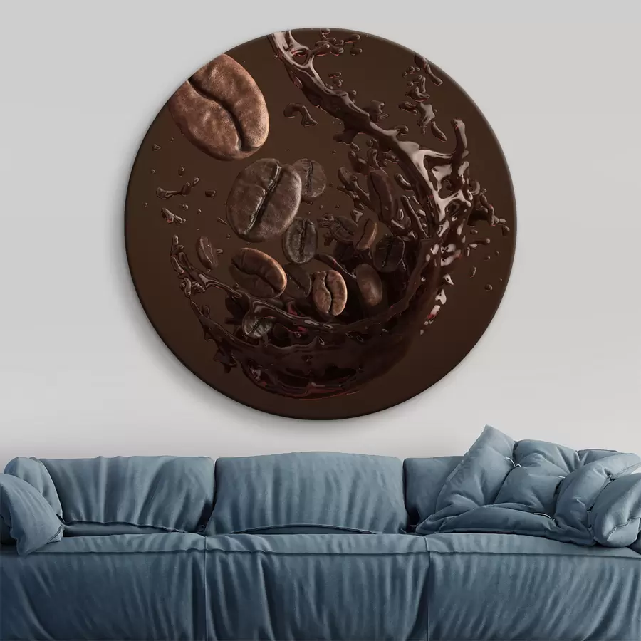 carta da parati Effetto grafico del caffè e dei chicchi di caffè nr. r37176