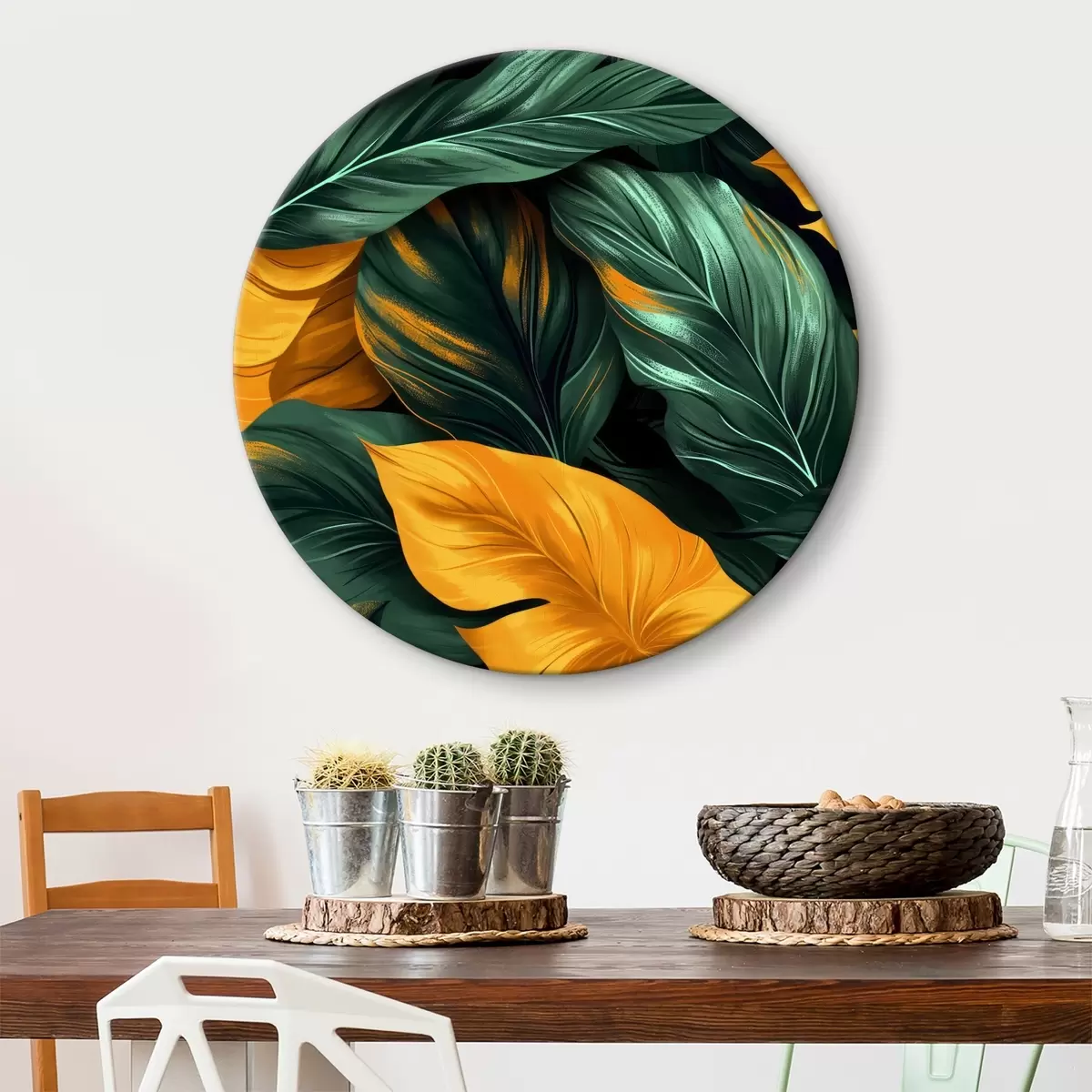 Quadri rotondi foglie grandi r40241