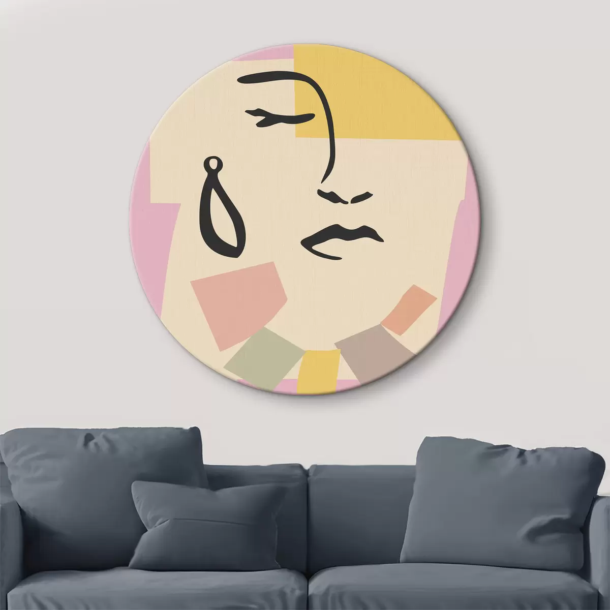 Quadri rotondi Immagine minimalista nello stile di Henri Matisse r36306