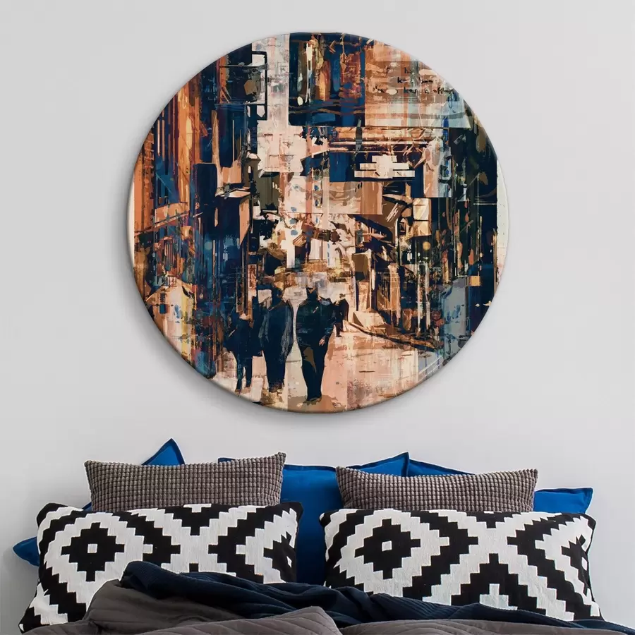 carta da parati Astrazione moderna grunge strada urbana trafficata in America nr. r37081