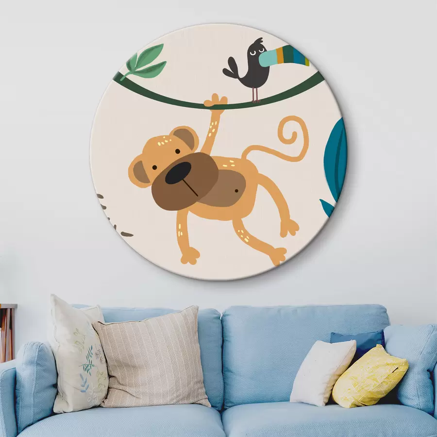 carta da parati Scimmia nella giungla in stile safari, boho nr. r39094