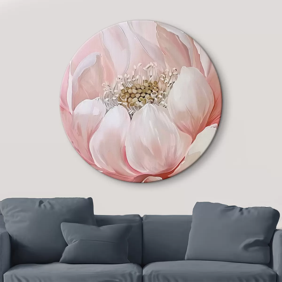 Quadri rotondi Fiore rosa r39350
