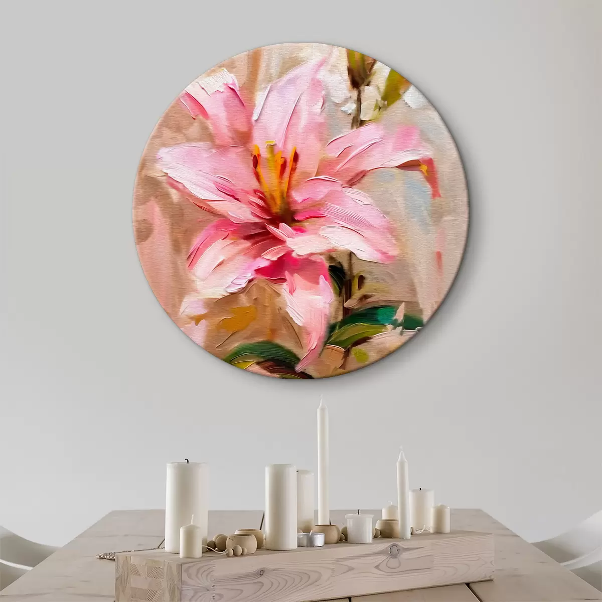 Quadri rotondi Fiore di giglio rosa r39840