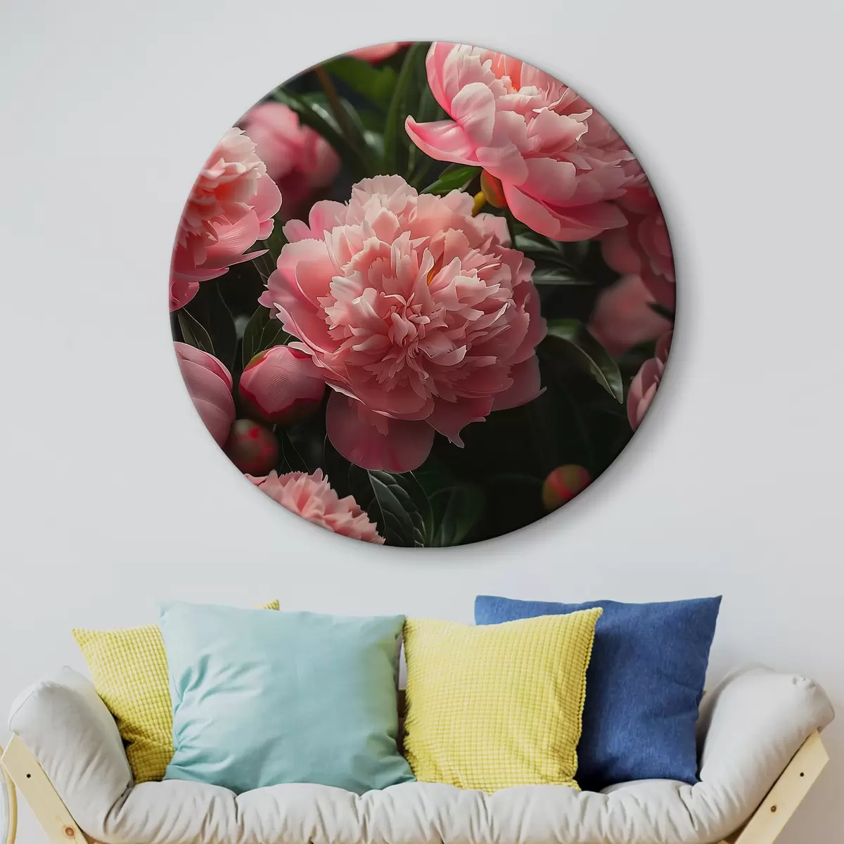 Quadri rotondi Peonie rosa r38630