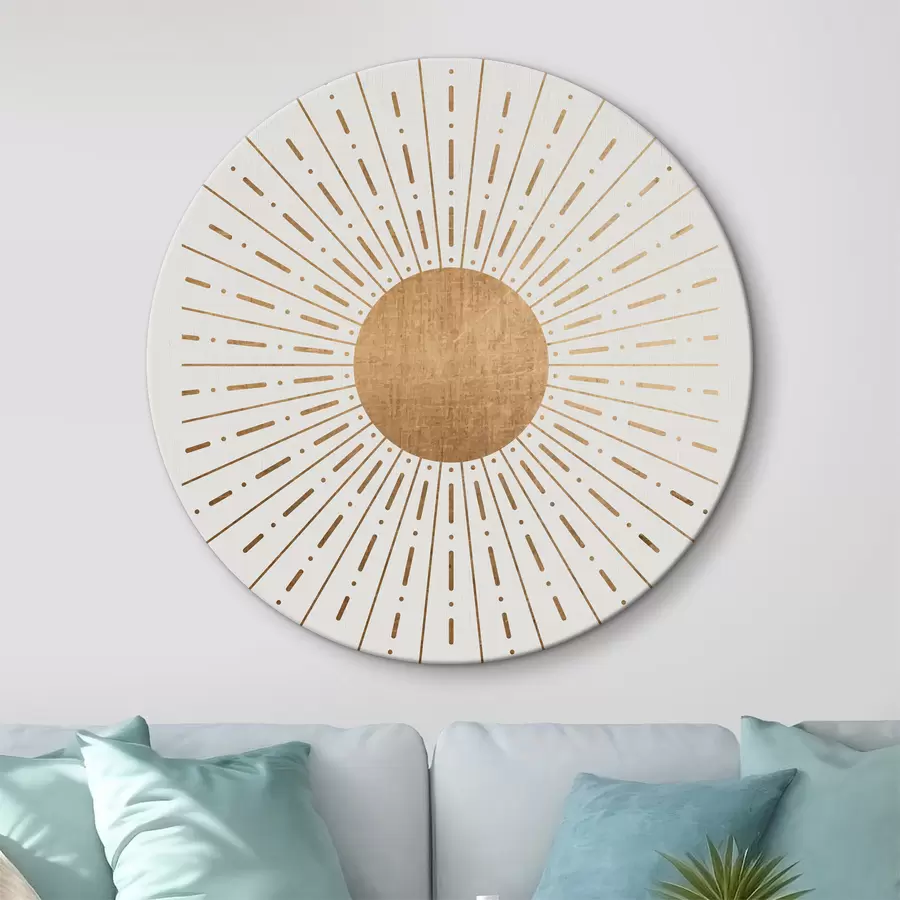 carta da parati Radiant Sunburst con centro circolare testurizzato nr. r35879